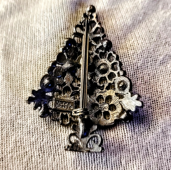 Silver Christmas Tree BroochVintage Christmas Tree pin by UltaCraft - Picture 3 of 3